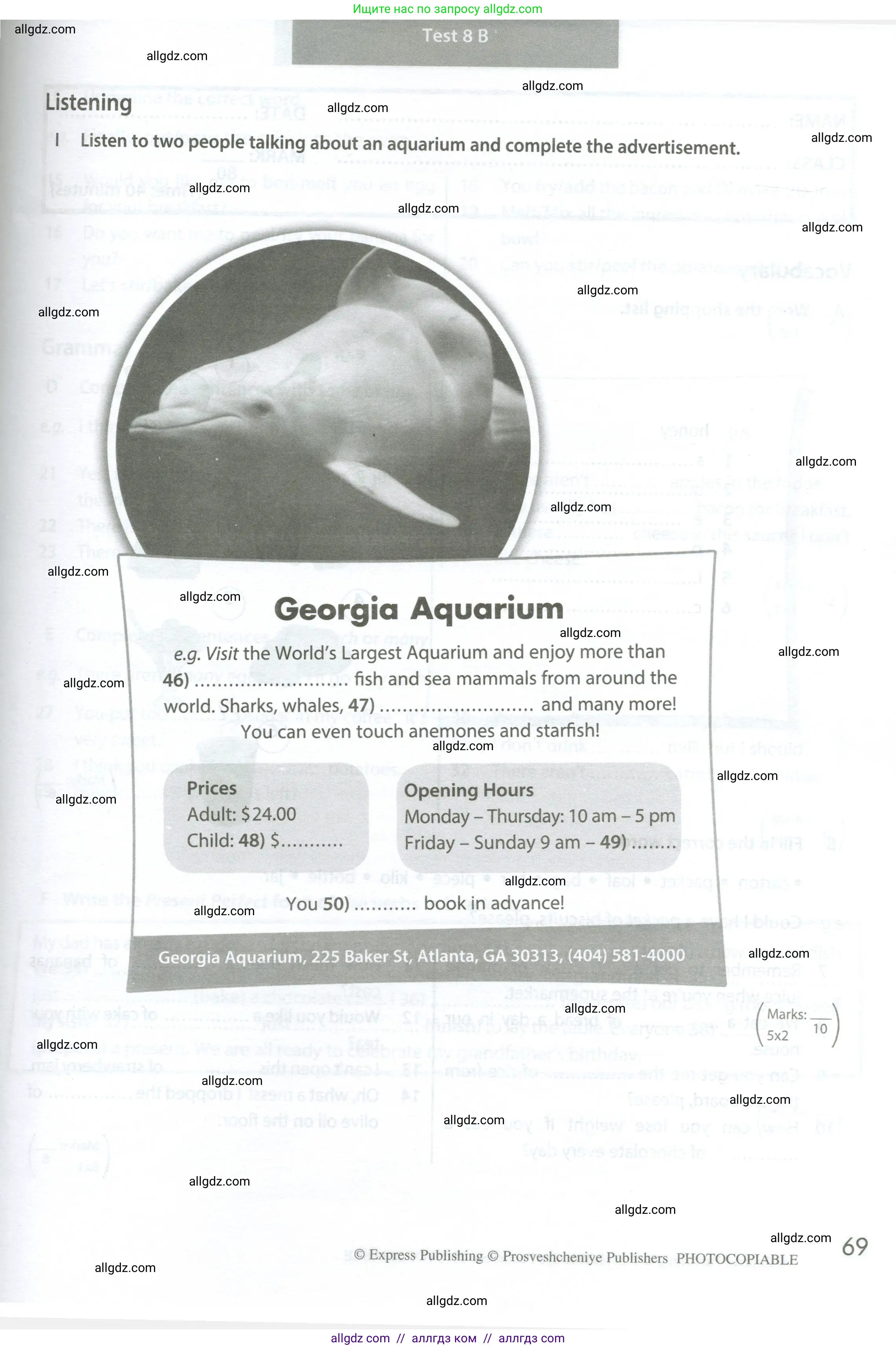 Английский язык (english), 6 класс контрольные задания (test booklet), авторы: Ваулина Юлия Евгеньевна (Vaulina Julia), Дули Дженни (Dooley Jenny), Подоляко Ольга Евгеньевна (Podolyako Olga), Эванс Вирджиния (Evans Virginia), издательство Просвещение, Москва, 2023, зелёного цвета, страница 69