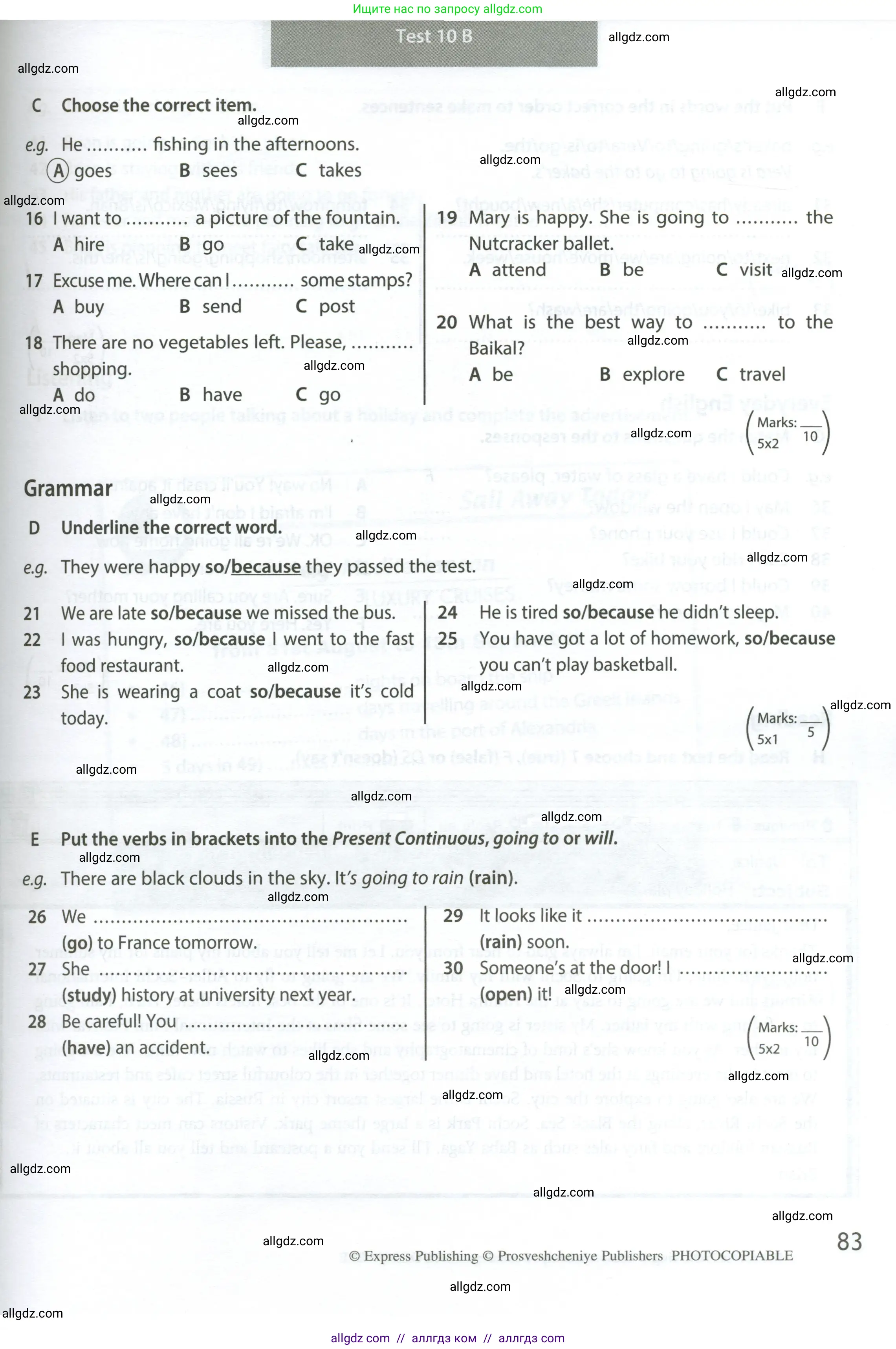 Английский язык (english), 6 класс контрольные задания (test booklet), авторы: Ваулина Юлия Евгеньевна (Vaulina Julia), Дули Дженни (Dooley Jenny), Подоляко Ольга Евгеньевна (Podolyako Olga), Эванс Вирджиния (Evans Virginia), издательство Просвещение, Москва, 2023, зелёного цвета, страница 83