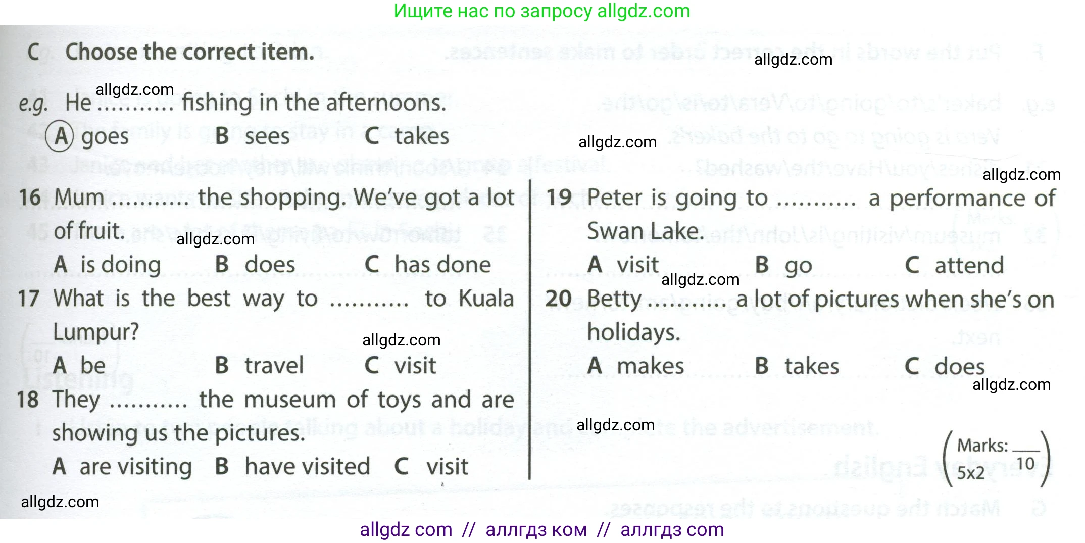 Английский язык (english), 6 класс контрольные задания (test booklet), авторы: Ваулина Юлия Евгеньевна (Vaulina Julia), Дули Дженни (Dooley Jenny), Подоляко Ольга Евгеньевна (Podolyako Olga), Эванс Вирджиния (Evans Virginia), издательство Просвещение, Москва, 2023, зелёного цвета, страница 79, номер C (16-20), Условие 2023-2027