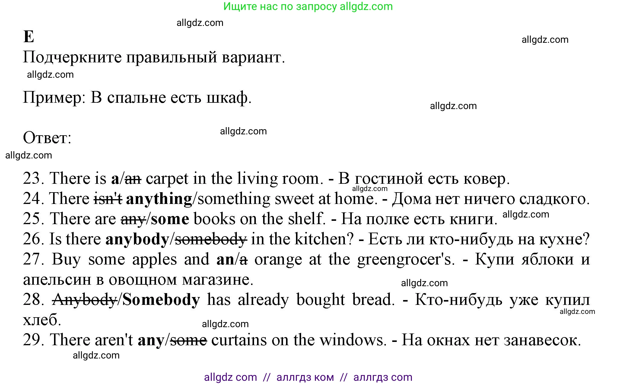 Английский язык (english), 6 класс контрольные задания (test booklet), авторы: Ваулина Юлия Евгеньевна (Vaulina Julia), Дули Дженни (Dooley Jenny), Подоляко Ольга Евгеньевна (Podolyako Olga), Эванс Вирджиния (Evans Virginia), издательство Просвещение, Москва, 2023, зелёного цвета, страница 18, номер E (23-29), Решение 1 (2023-2027)