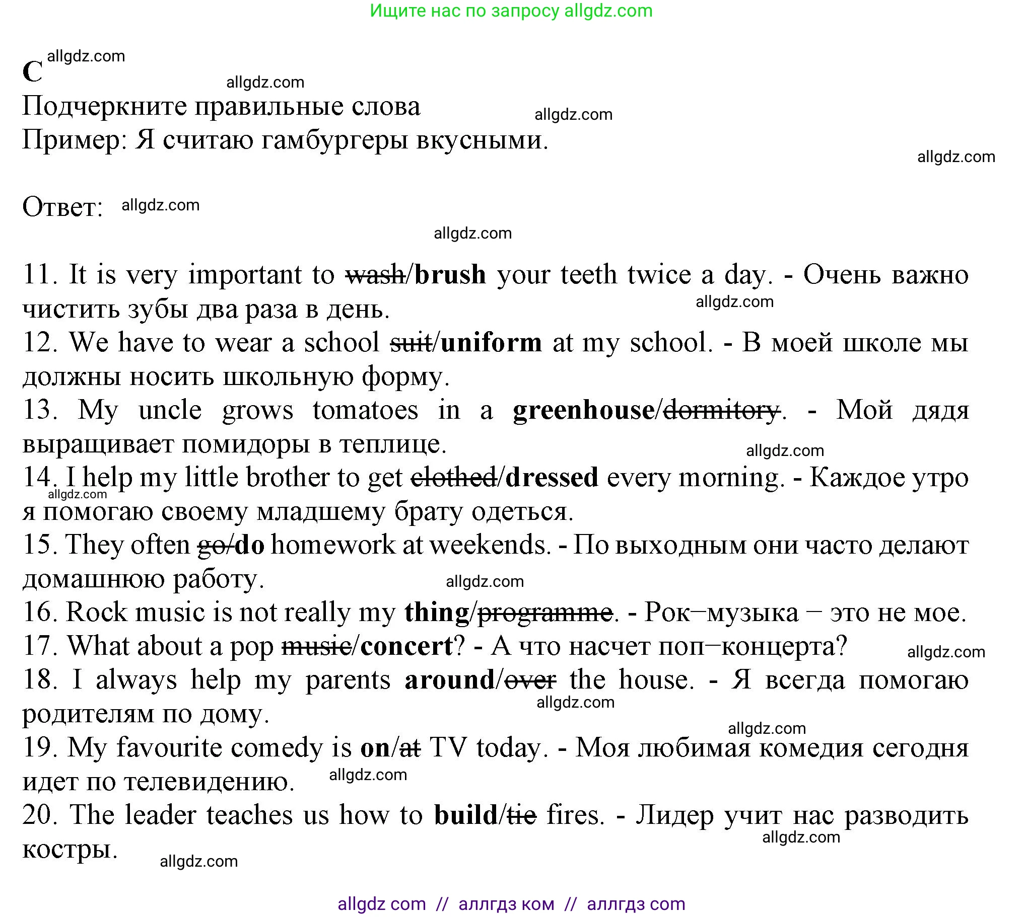 Английский язык (english), 6 класс контрольные задания (test booklet), авторы: Ваулина Юлия Евгеньевна (Vaulina Julia), Дули Дженни (Dooley Jenny), Подоляко Ольга Евгеньевна (Podolyako Olga), Эванс Вирджиния (Evans Virginia), издательство Просвещение, Москва, 2023, зелёного цвета, страница 29, номер C (11-20), Решение 1 (2023-2027)