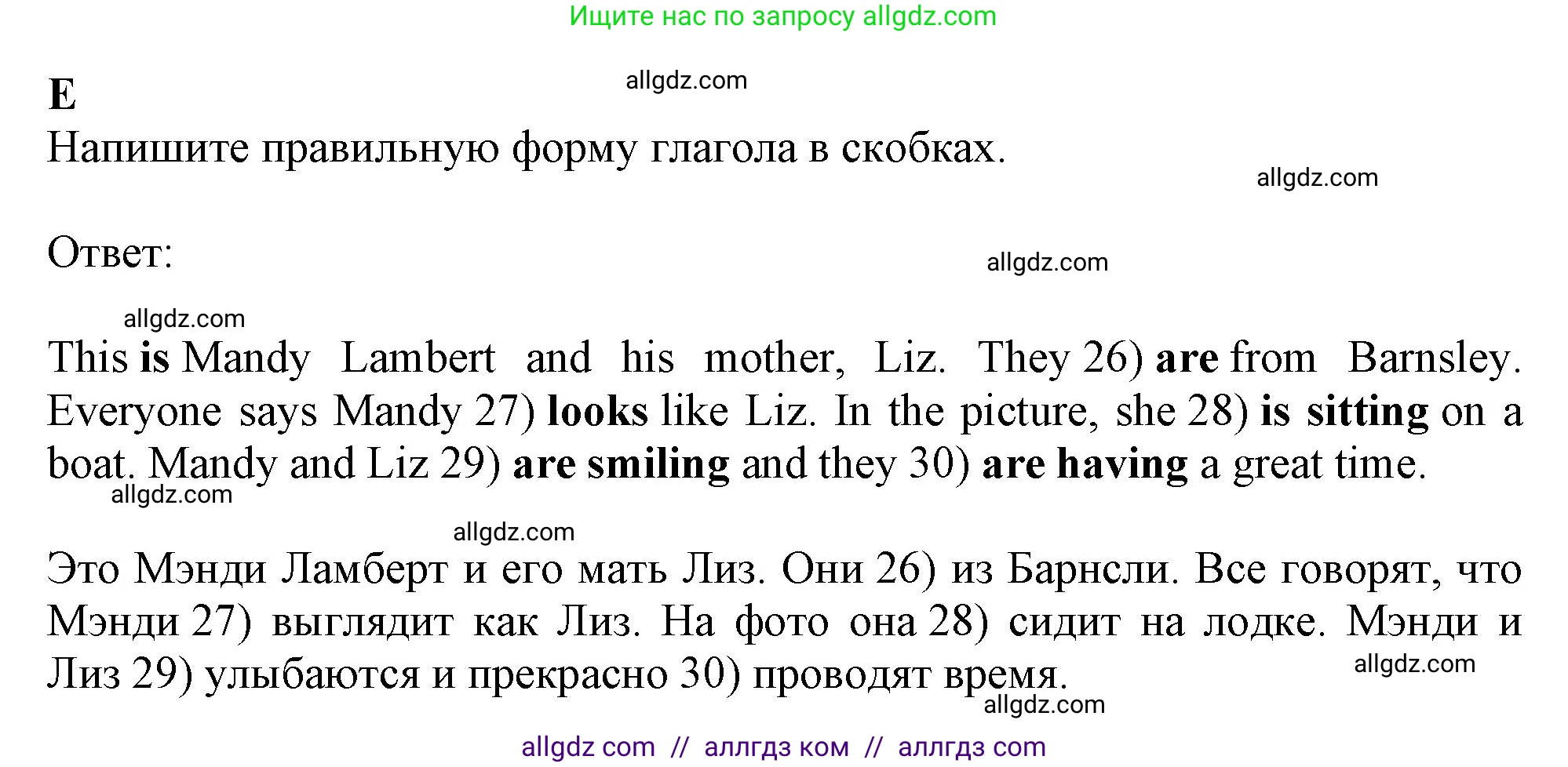 Английский язык (english), 6 класс контрольные задания (test booklet), авторы: Ваулина Юлия Евгеньевна (Vaulina Julia), Дули Дженни (Dooley Jenny), Подоляко Ольга Евгеньевна (Podolyako Olga), Эванс Вирджиния (Evans Virginia), издательство Просвещение, Москва, 2023, зелёного цвета, страница 40, номер E (26-30), Решение 1 (2023-2027)