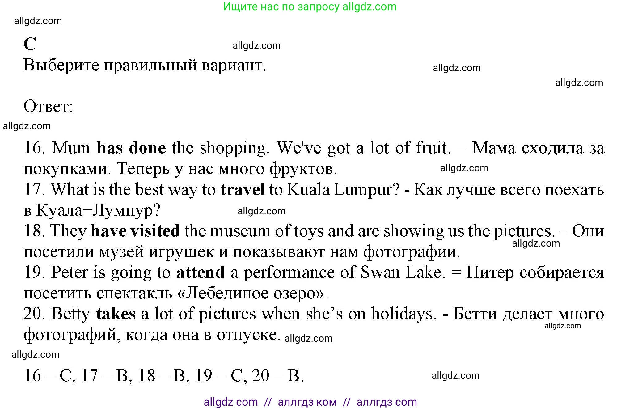 Английский язык (english), 6 класс контрольные задания (test booklet), авторы: Ваулина Юлия Евгеньевна (Vaulina Julia), Дули Дженни (Dooley Jenny), Подоляко Ольга Евгеньевна (Podolyako Olga), Эванс Вирджиния (Evans Virginia), издательство Просвещение, Москва, 2023, зелёного цвета, страница 79, номер C (16-20), Решение 1 (2023-2027)