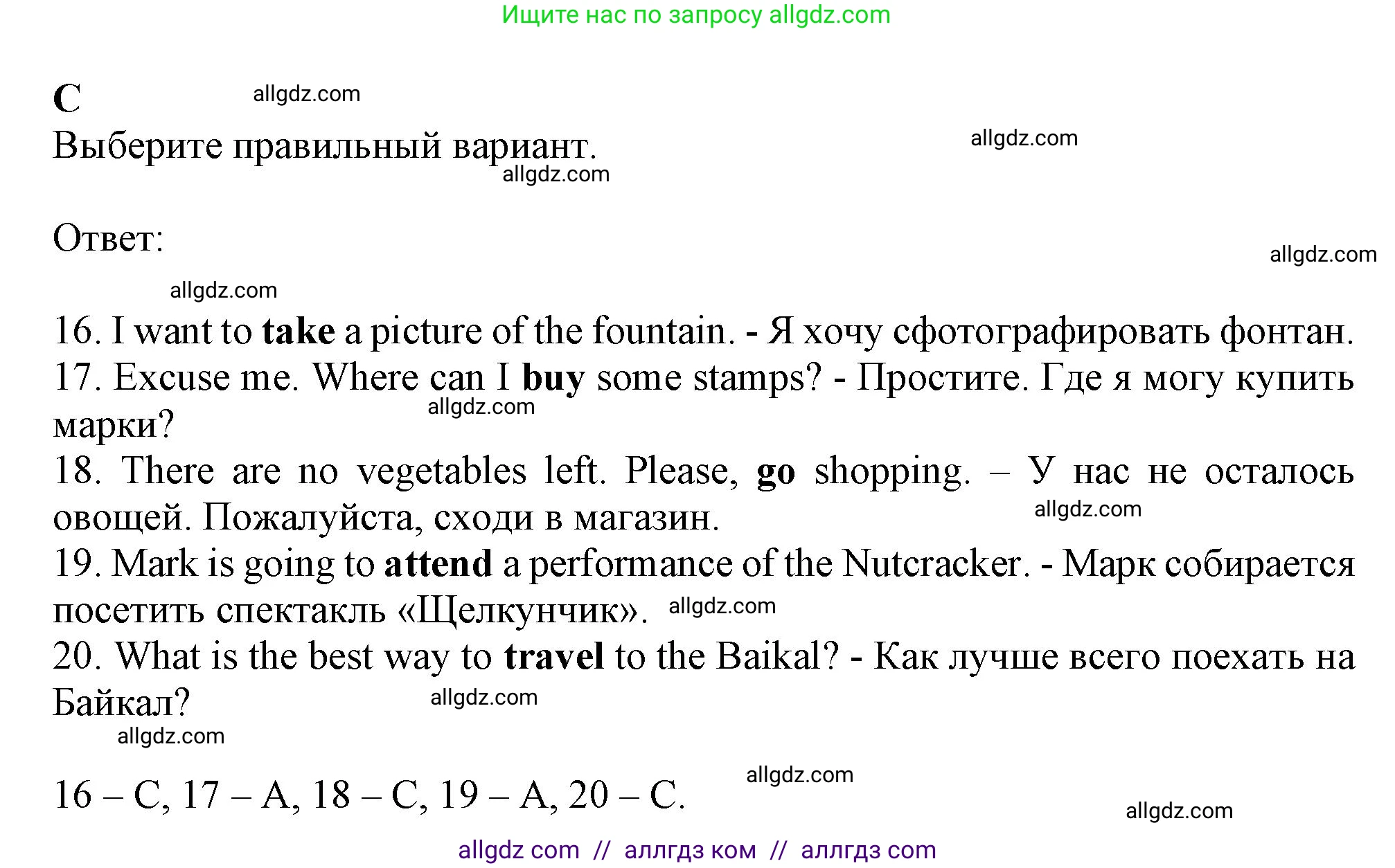 Английский язык (english), 6 класс контрольные задания (test booklet), авторы: Ваулина Юлия Евгеньевна (Vaulina Julia), Дули Дженни (Dooley Jenny), Подоляко Ольга Евгеньевна (Podolyako Olga), Эванс Вирджиния (Evans Virginia), издательство Просвещение, Москва, 2023, зелёного цвета, страница 83, номер C (16-20), Решение 1 (2023-2027)