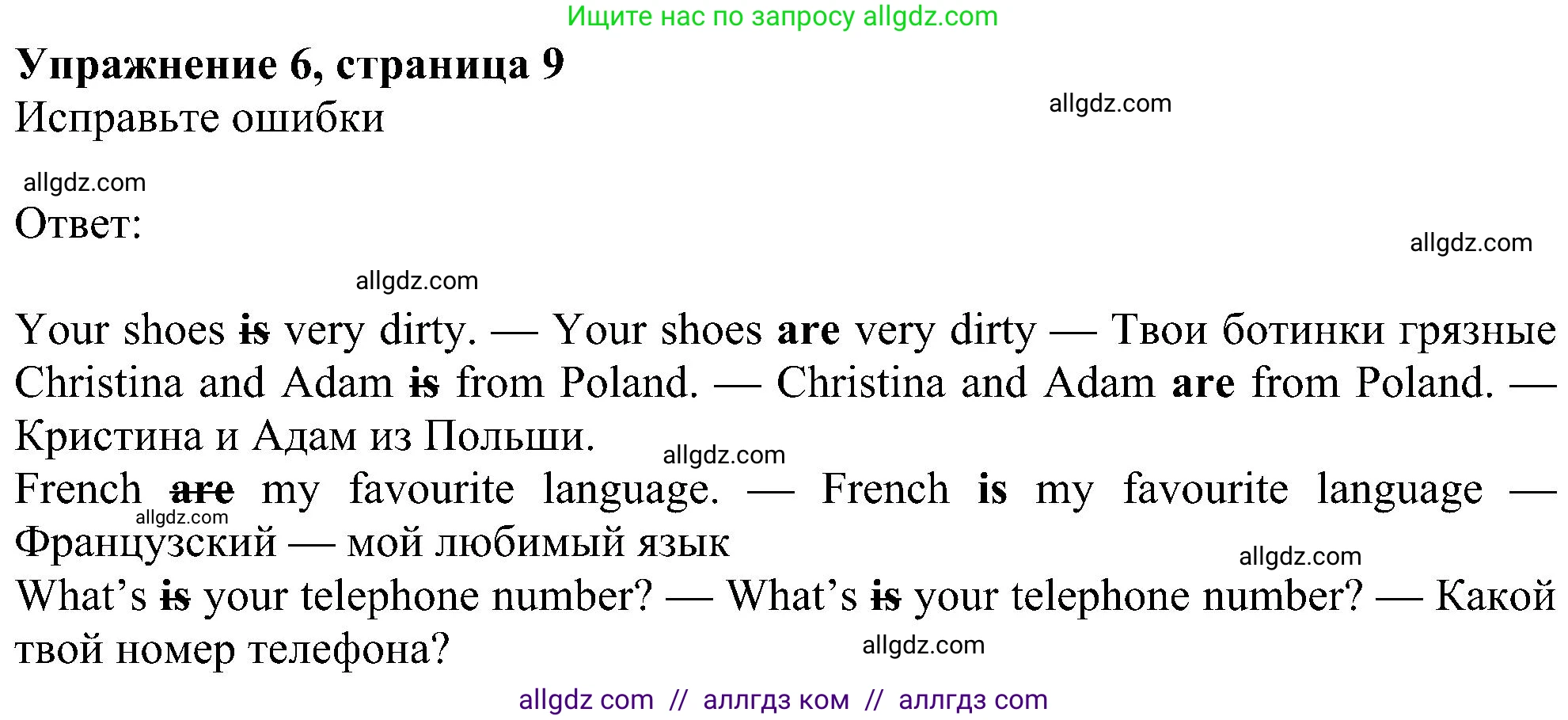 Английский язык (english), 6 класс Рабочая тетрадь (workbook), авторы: Ваулина Юлия Евгеньевна (Vaulina Julia), Дули Дженни (Dooley Jenny), Подоляко Ольга Евгеньевна (Podolyako Olga), Эванс Вирджиния (Evans Virginia), издательство Просвещение, Москва, 2023, зелёного цвета, страница 9, номер 6, Решение 1 (2023-2027)