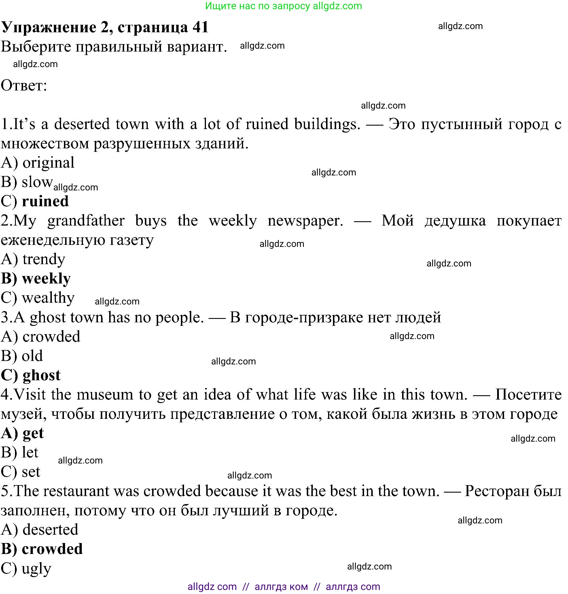 Английский язык (english), 6 класс Рабочая тетрадь (workbook), авторы: Ваулина Юлия Евгеньевна (Vaulina Julia), Дули Дженни (Dooley Jenny), Подоляко Ольга Евгеньевна (Podolyako Olga), Эванс Вирджиния (Evans Virginia), издательство Просвещение, Москва, 2023, зелёного цвета, страница 41, номер 2, Решение 1 (2023-2027)