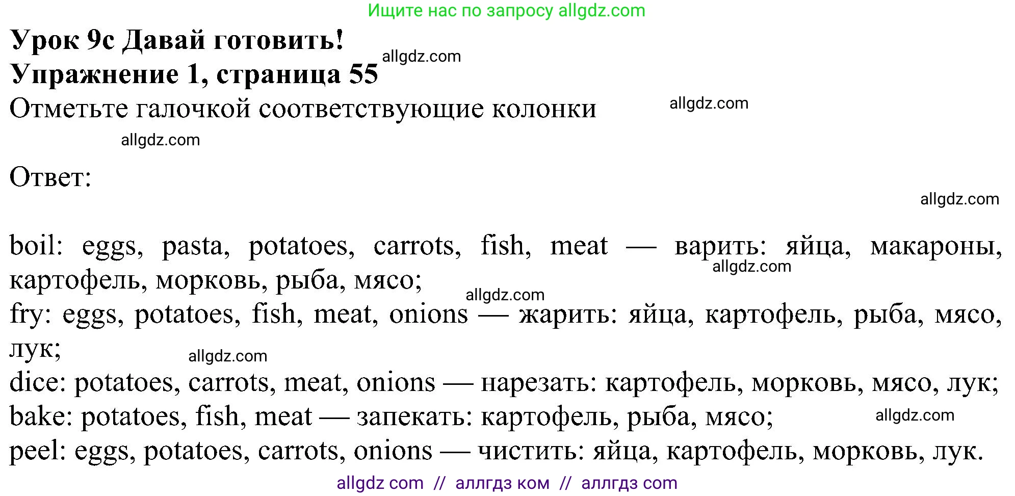 Английский язык (english), 6 класс Рабочая тетрадь (workbook), авторы: Ваулина Юлия Евгеньевна (Vaulina Julia), Дули Дженни (Dooley Jenny), Подоляко Ольга Евгеньевна (Podolyako Olga), Эванс Вирджиния (Evans Virginia), издательство Просвещение, Москва, 2023, зелёного цвета, страница 55, номер 1, Решение 1 (2023-2027)