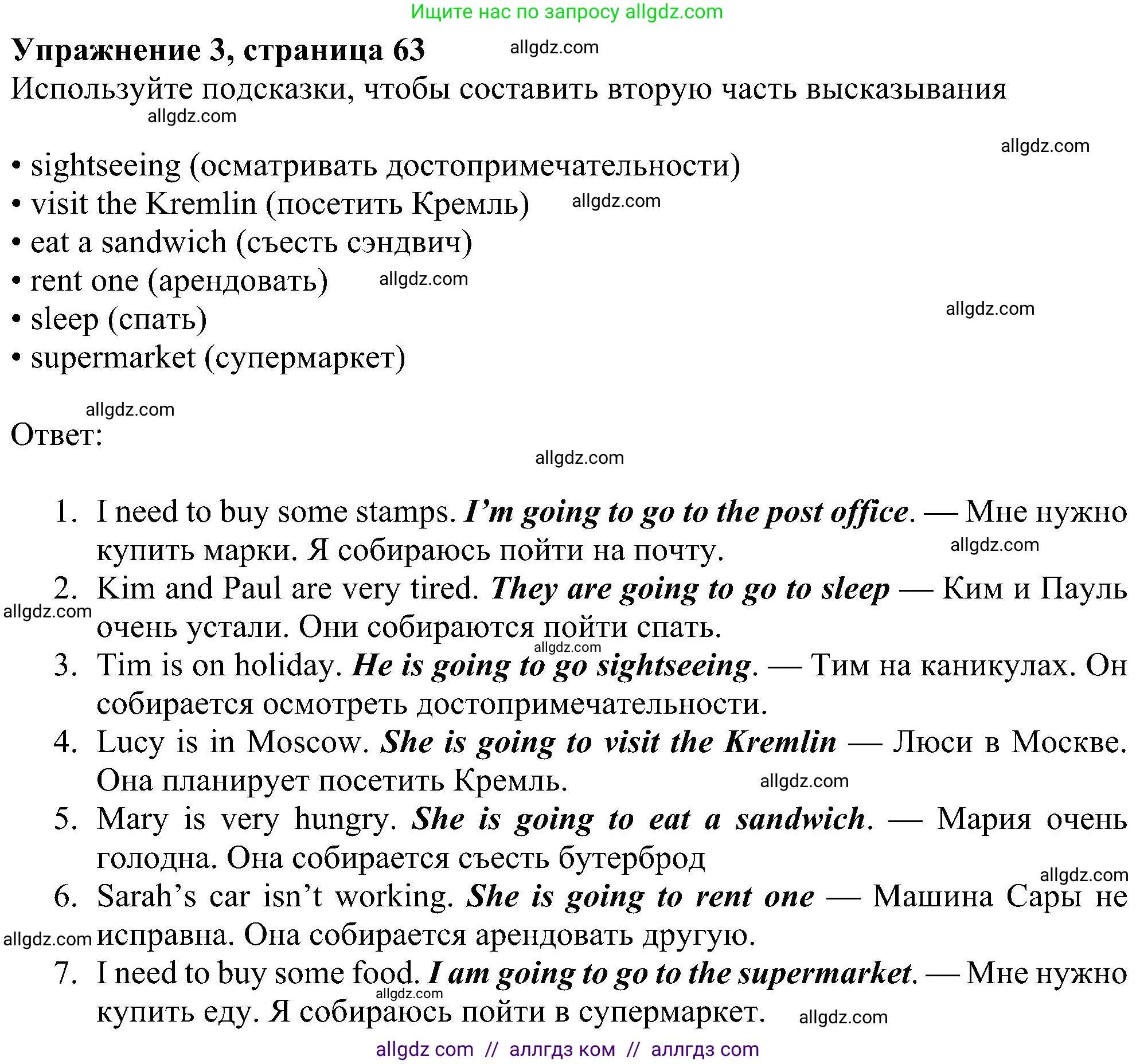 Английский язык (english), 6 класс Рабочая тетрадь (workbook), авторы: Ваулина Юлия Евгеньевна (Vaulina Julia), Дули Дженни (Dooley Jenny), Подоляко Ольга Евгеньевна (Podolyako Olga), Эванс Вирджиния (Evans Virginia), издательство Просвещение, Москва, 2023, зелёного цвета, страница 63, номер 3, Решение 1 (2023-2027)