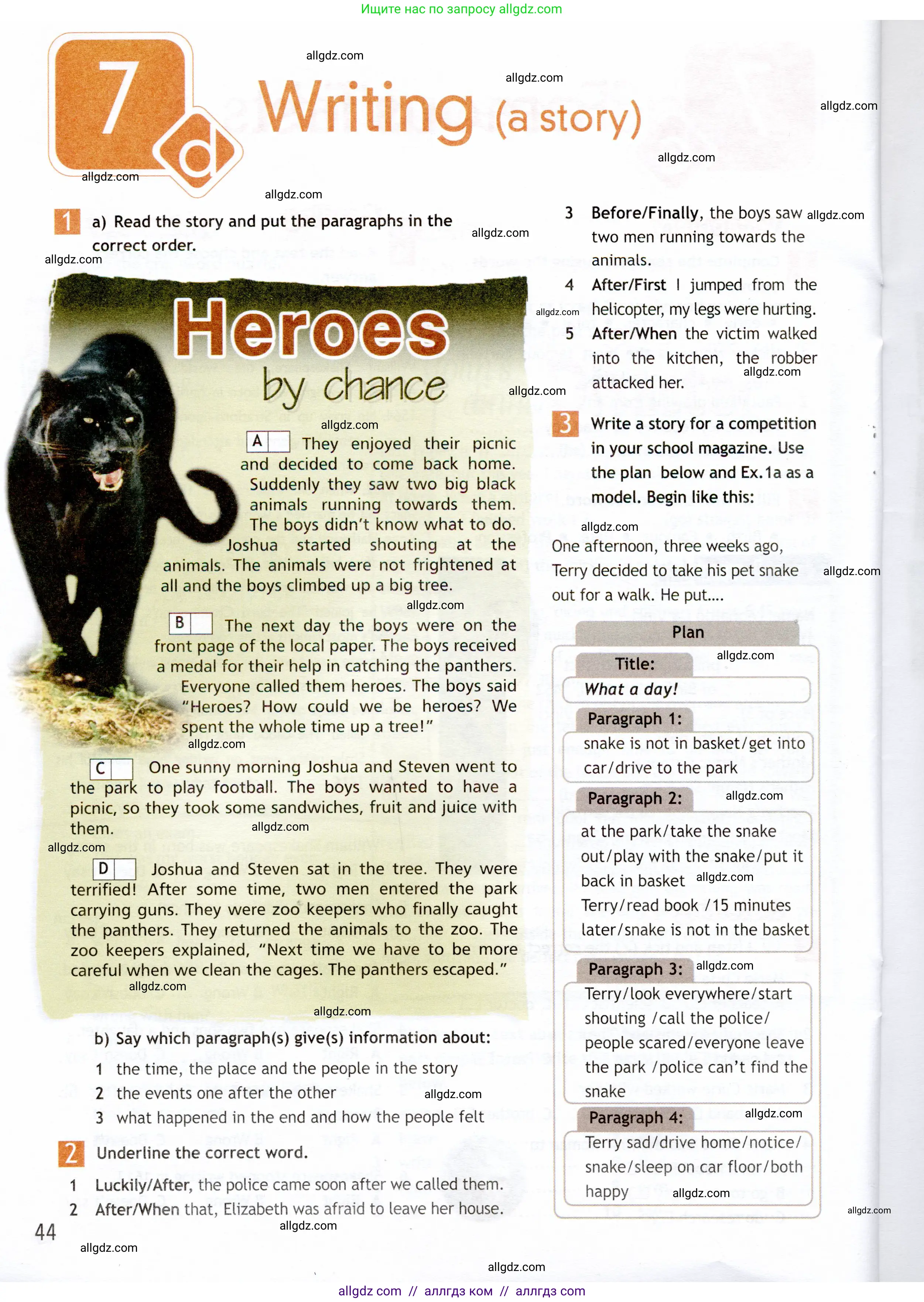 Английский язык (english), 6 класс Рабочая тетрадь (workbook), авторы: Ваулина Юлия Евгеньевна (Vaulina Julia), Дули Дженни (Dooley Jenny), Подоляко Ольга Евгеньевна (Podolyako Olga), Эванс Вирджиния (Evans Virginia), издательство Просвещение, Москва, 2023, зелёного цвета, страница 44