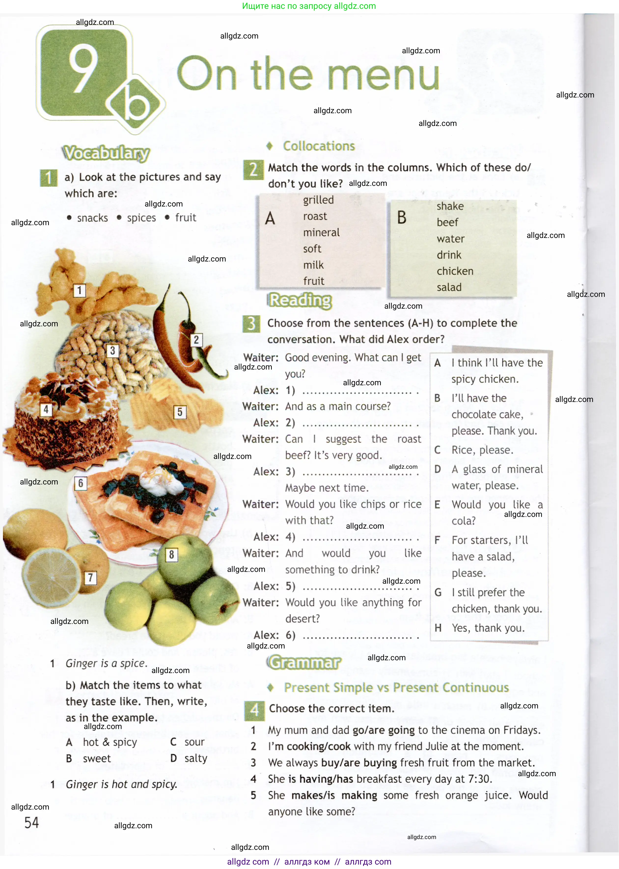 Английский язык (english), 6 класс Рабочая тетрадь (workbook), авторы: Ваулина Юлия Евгеньевна (Vaulina Julia), Дули Дженни (Dooley Jenny), Подоляко Ольга Евгеньевна (Podolyako Olga), Эванс Вирджиния (Evans Virginia), издательство Просвещение, Москва, 2023, зелёного цвета, страница 54