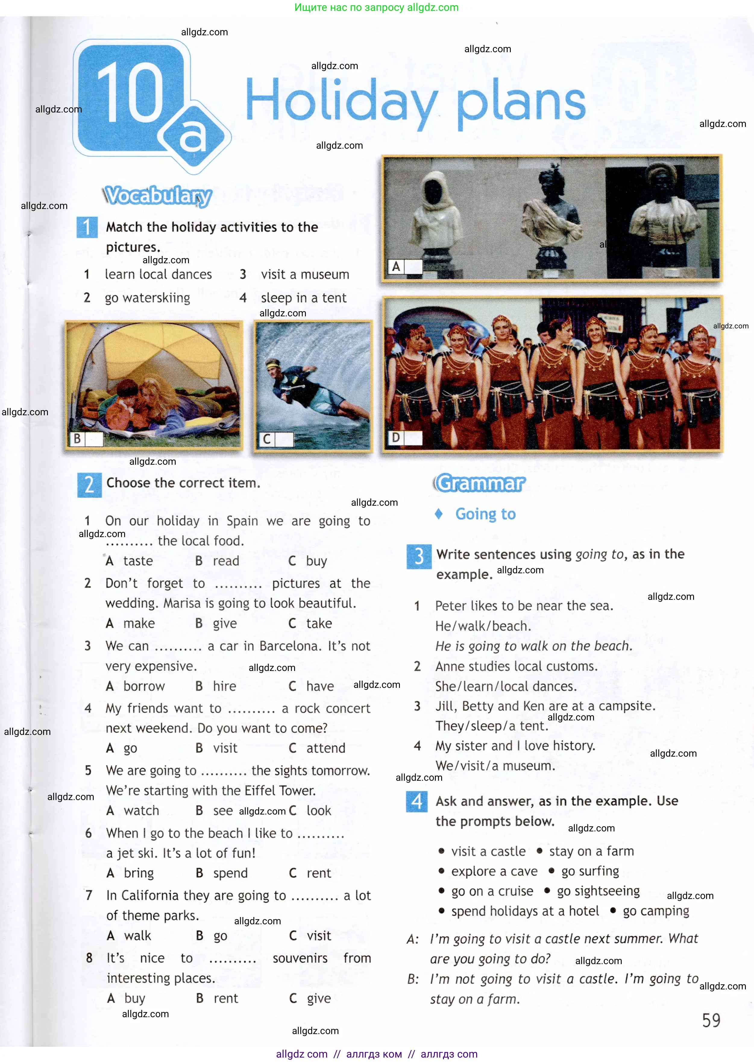 Английский язык (english), 6 класс Рабочая тетрадь (workbook), авторы: Ваулина Юлия Евгеньевна (Vaulina Julia), Дули Дженни (Dooley Jenny), Подоляко Ольга Евгеньевна (Podolyako Olga), Эванс Вирджиния (Evans Virginia), издательство Просвещение, Москва, 2023, зелёного цвета, страница 59