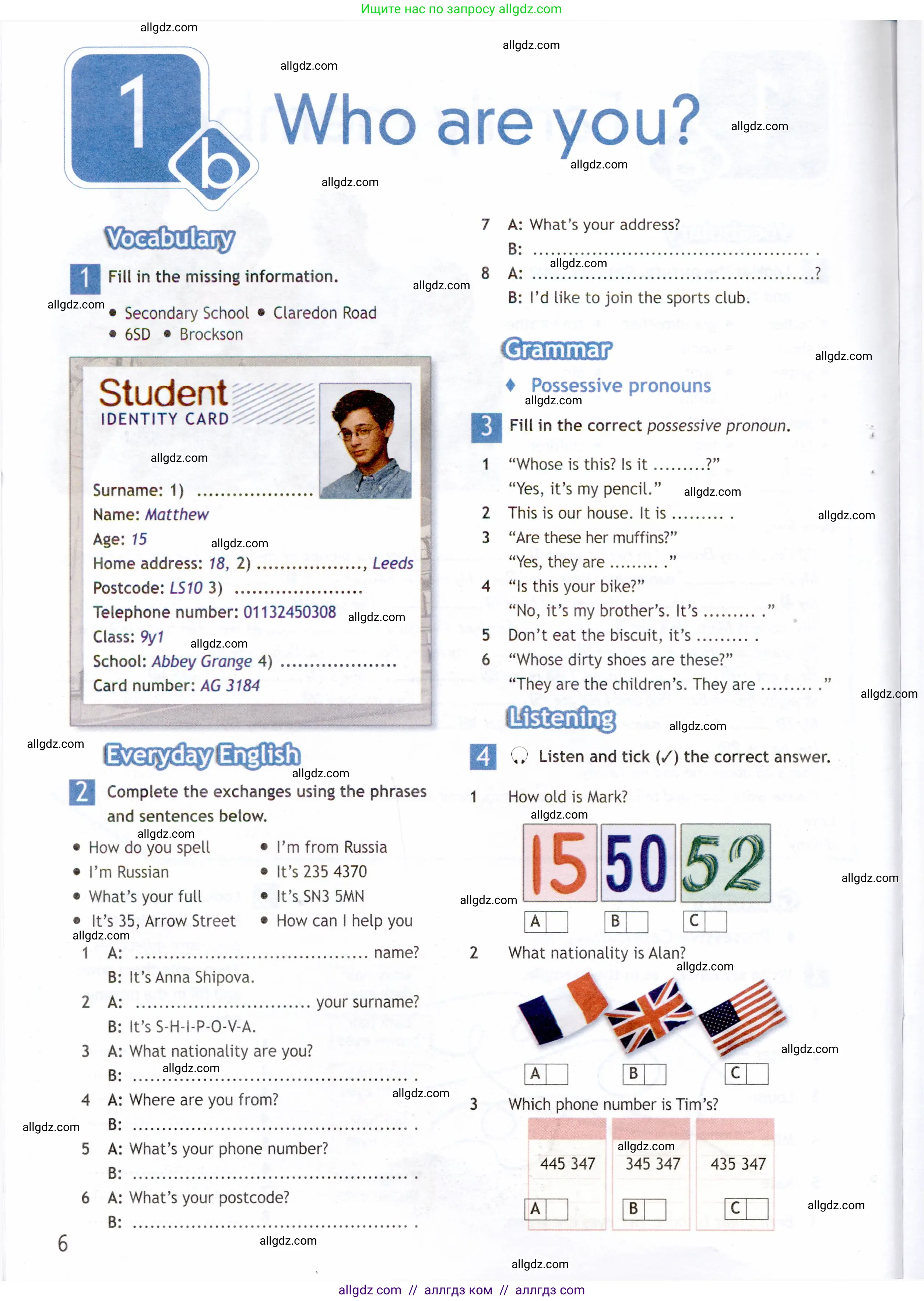 Английский язык (english), 6 класс Рабочая тетрадь (workbook), авторы: Ваулина Юлия Евгеньевна (Vaulina Julia), Дули Дженни (Dooley Jenny), Подоляко Ольга Евгеньевна (Podolyako Olga), Эванс Вирджиния (Evans Virginia), издательство Просвещение, Москва, 2023, зелёного цвета, страница 6