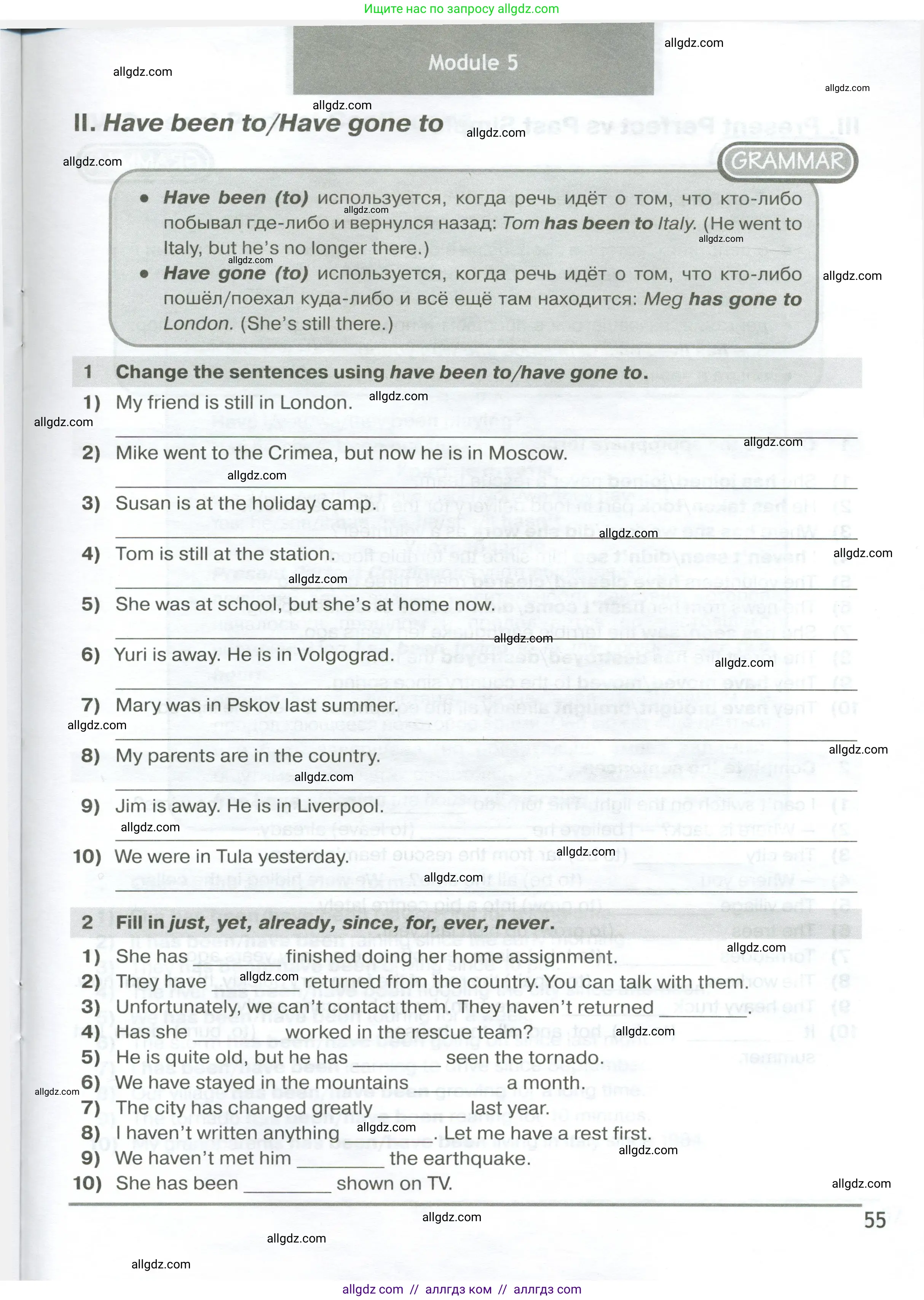 Английский язык (english), 6 класс сборник грамматических упражнений, автор: Смирнов Алексей Валерьевич, издательство Просвещение, Москва, 2023, оранжевого цвета, страница 55