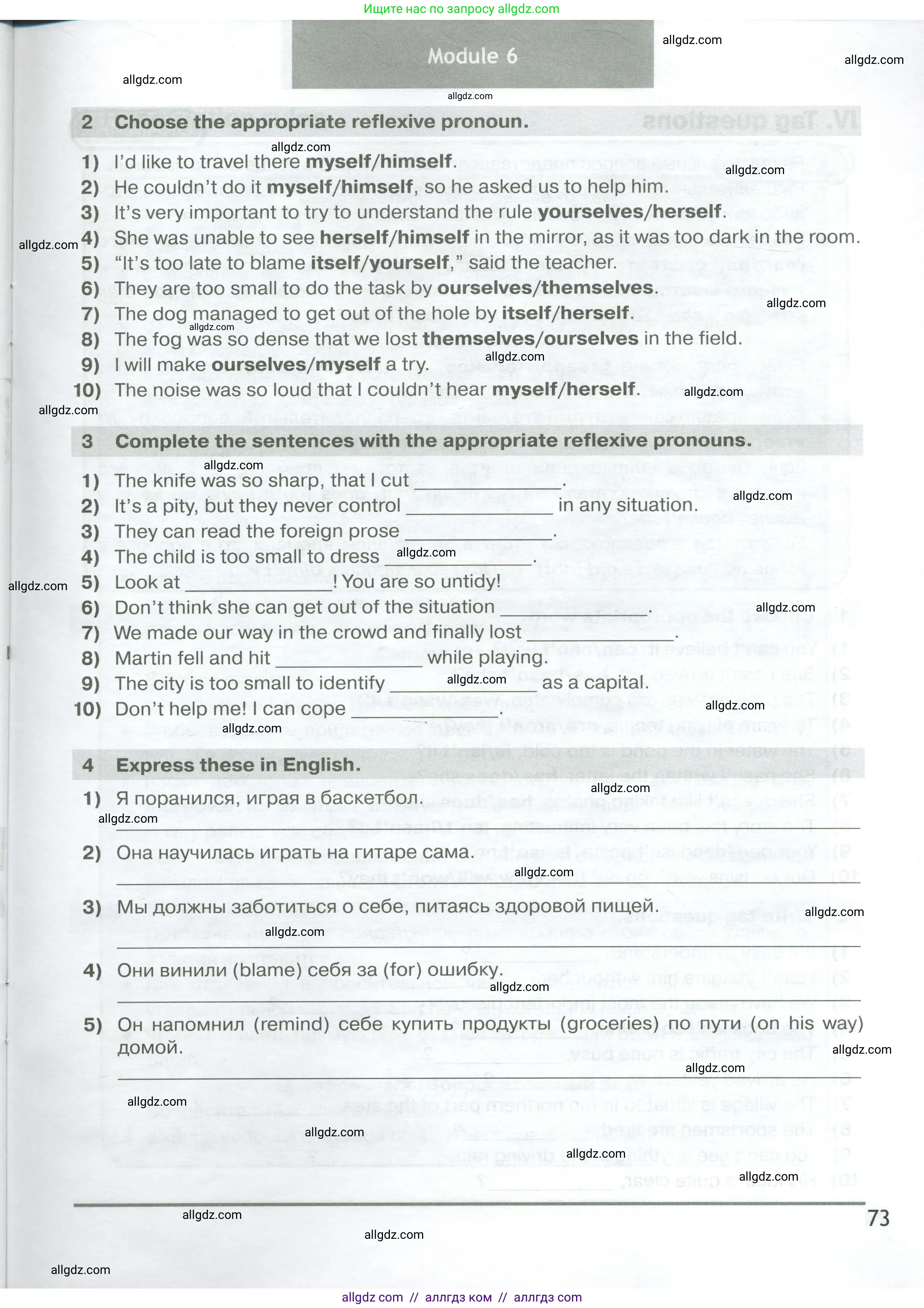 Английский язык (english), 6 класс сборник грамматических упражнений, автор: Смирнов Алексей Валерьевич, издательство Просвещение, Москва, 2023, оранжевого цвета, страница 73