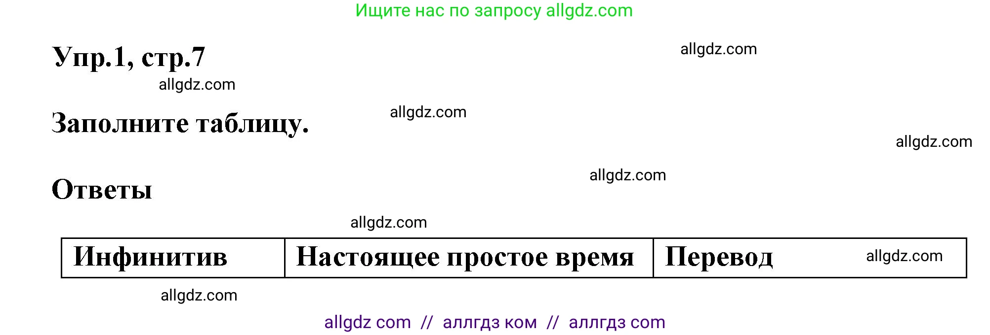 Английский язык (english), 6 класс сборник грамматических упражнений, автор: Смирнов Алексей Валерьевич, издательство Просвещение, Москва, 2023, оранжевого цвета, страница 7, номер 1, Решение