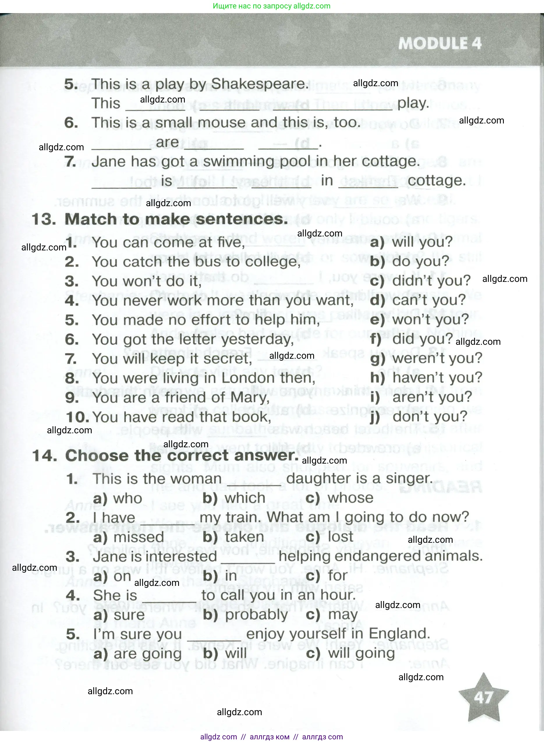 Английский язык (english), 6 класс Тренировочные упражнения в формате ОГЭ (ГИА), авторы: Комиссаров Константин Вячеславович, Кирдяева Ольга Ивановна, издательство Просвещение, Москва, 2023, белого цвета, страница 47