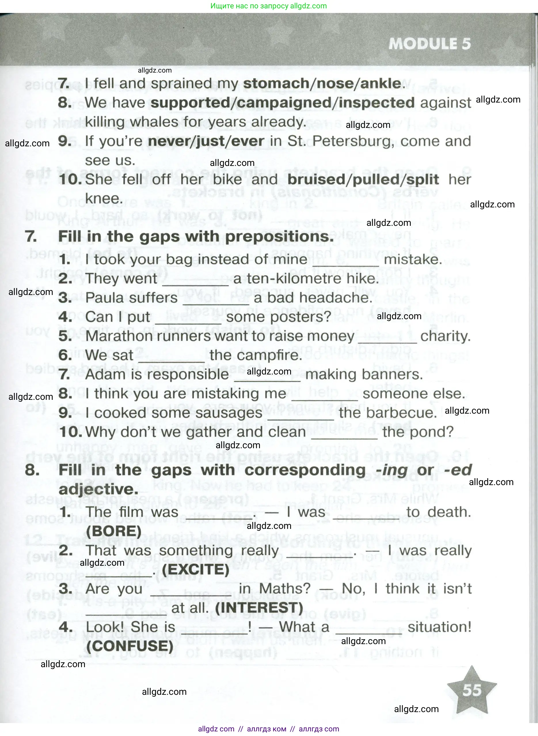 Английский язык (english), 6 класс Тренировочные упражнения в формате ОГЭ (ГИА), авторы: Комиссаров Константин Вячеславович, Кирдяева Ольга Ивановна, издательство Просвещение, Москва, 2023, белого цвета, страница 55