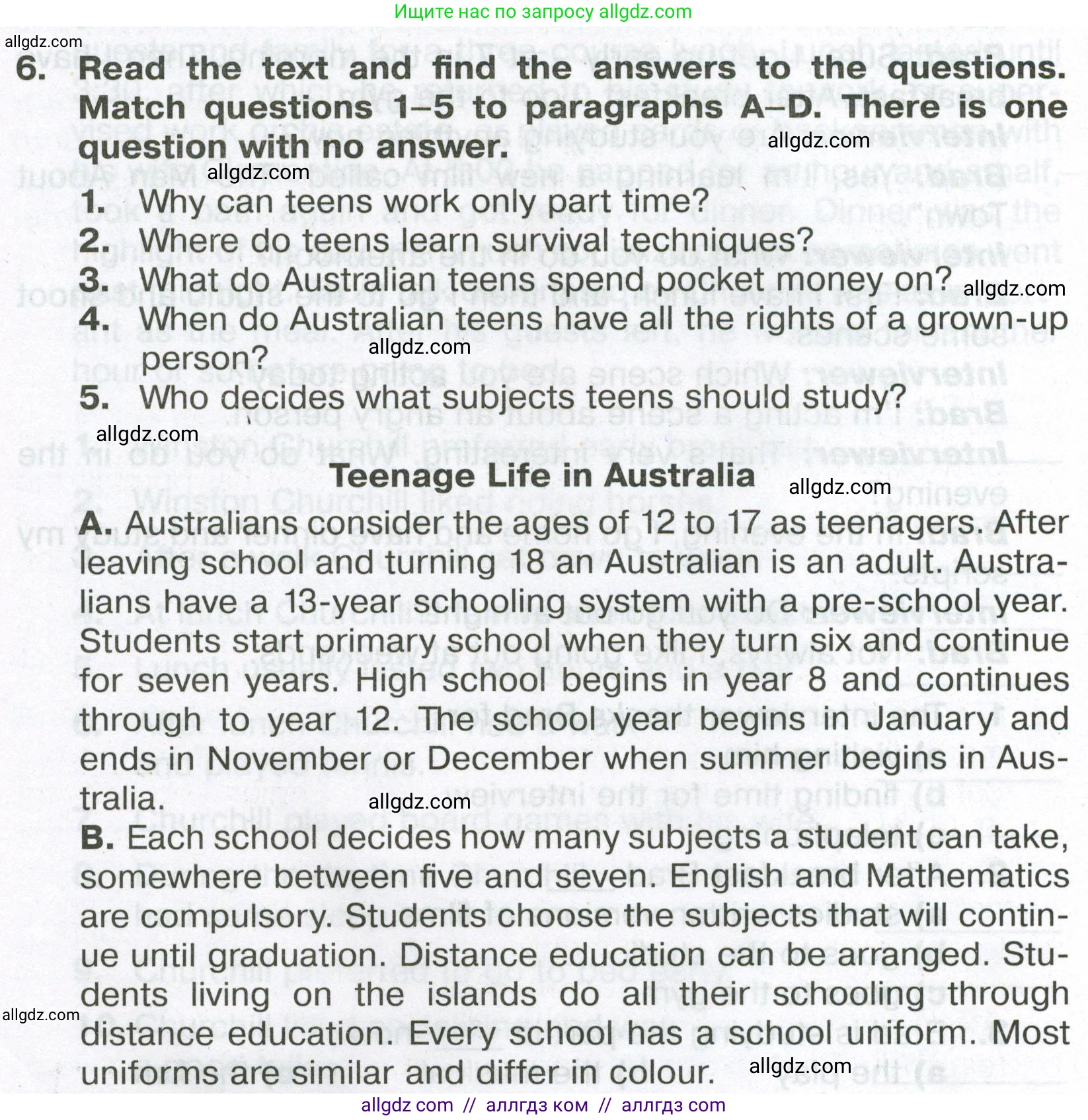 Английский язык (english), 6 класс Тренировочные упражнения в формате ОГЭ (ГИА), авторы: Ваулина Юлия Евгеньевна (Vaulina Julia), Подоляко Ольга Евгеньевна (Podolyako Olga), издательство Просвещение, Москва, 2023, зелёного цвета, страница 52, номер 6, Условие