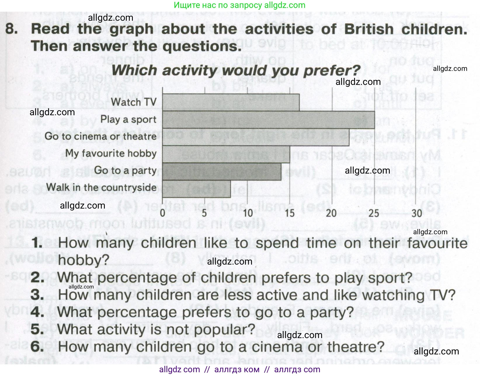 Английский язык (english), 6 класс Тренировочные упражнения в формате ОГЭ (ГИА), авторы: Ваулина Юлия Евгеньевна (Vaulina Julia), Подоляко Ольга Евгеньевна (Podolyako Olga), издательство Просвещение, Москва, 2023, зелёного цвета, страница 55, номер 8, Условие