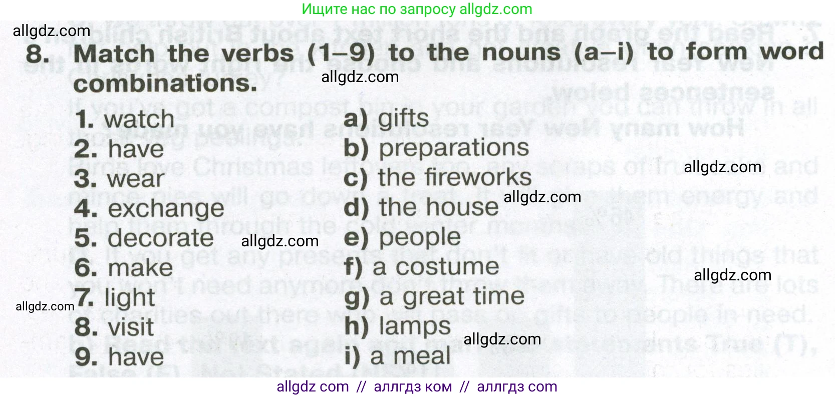 Английский язык (english), 6 класс Тренировочные упражнения в формате ОГЭ (ГИА), авторы: Ваулина Юлия Евгеньевна (Vaulina Julia), Подоляко Ольга Евгеньевна (Podolyako Olga), издательство Просвещение, Москва, 2023, зелёного цвета, страница 70, номер 8, Условие