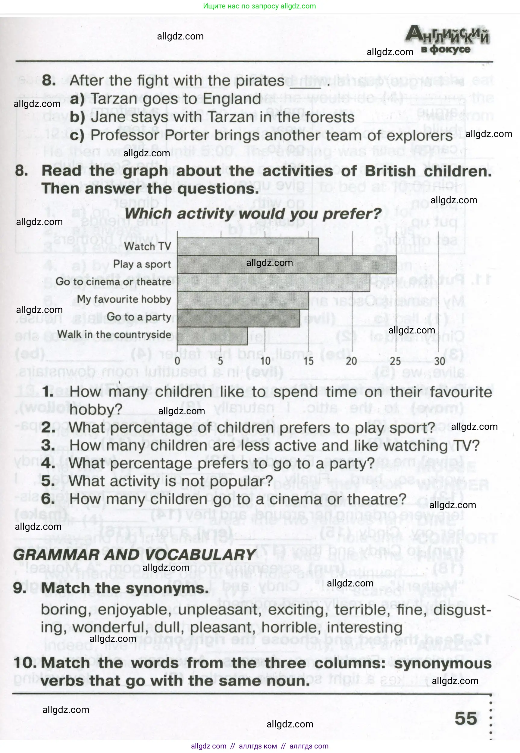 Английский язык (english), 6 класс Тренировочные упражнения в формате ОГЭ (ГИА), авторы: Ваулина Юлия Евгеньевна (Vaulina Julia), Подоляко Ольга Евгеньевна (Podolyako Olga), издательство Просвещение, Москва, 2023, зелёного цвета, страница 55