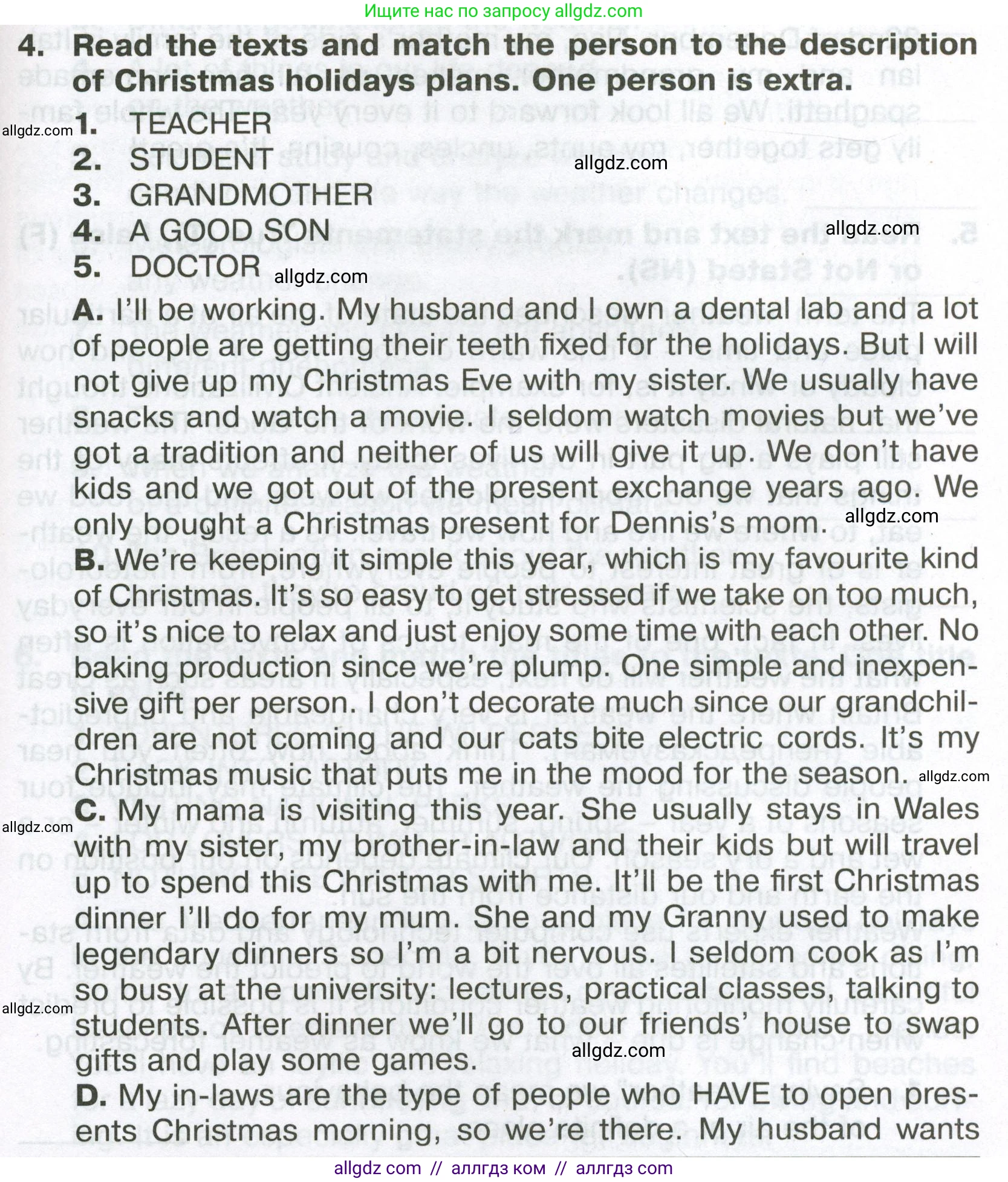 Английский язык (english), 6 класс Тренировочные упражнения в формате ОГЭ (ГИА), авторы: Ваулина Юлия Евгеньевна (Vaulina Julia), Подоляко Ольга Евгеньевна (Podolyako Olga), издательство Просвещение, Москва, 2023, зелёного цвета, страница 149, номер 4, Условие