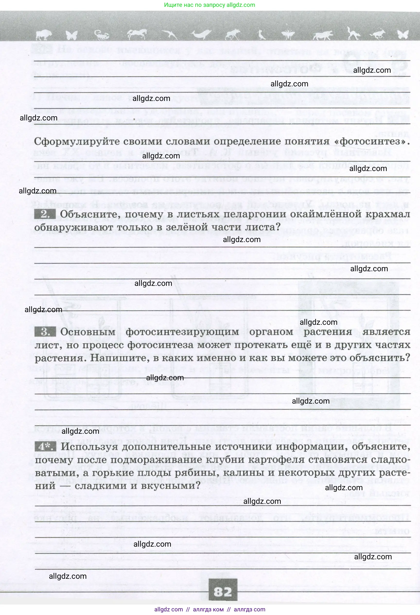 Биология, 6 класс рабочая тетрадь, авторы: Пасечник Владимир Васильевич, Суматохин Сергей Витальевич, Швецов Глеб Геннадьевич, Гапонюк Зоя Георгиевна, Косарькова Марина Викторовна, издательство Просвещение, Москва, 2023, белого цвета, страница 82
