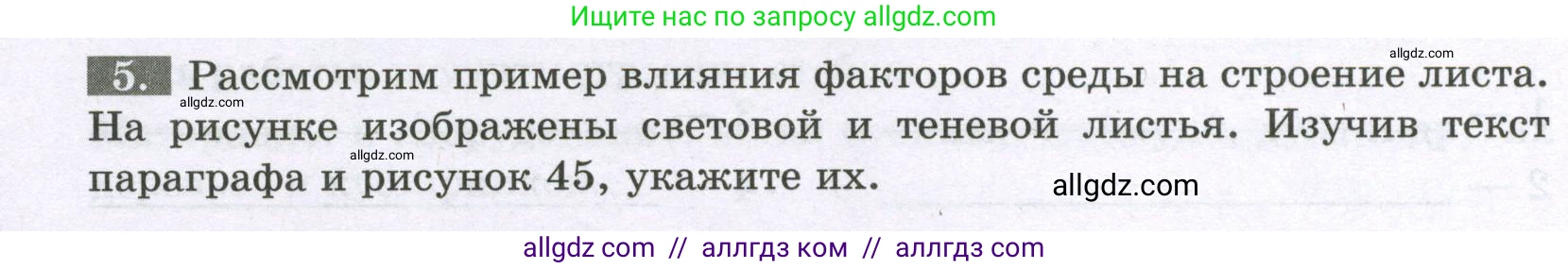 Биология, 6 класс рабочая тетрадь, авторы: Пасечник Владимир Васильевич, Суматохин Сергей Витальевич, Швецов Глеб Геннадьевич, Гапонюк Зоя Георгиевна, Косарькова Марина Викторовна, издательство Просвещение, Москва, 2023, белого цвета, страница 52, номер 5, Условие