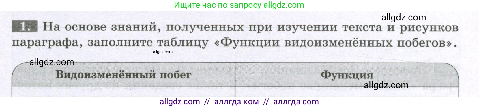 Биология, 6 класс рабочая тетрадь, авторы: Пасечник Владимир Васильевич, Суматохин Сергей Витальевич, Швецов Глеб Геннадьевич, Гапонюк Зоя Георгиевна, Косарькова Марина Викторовна, издательство Просвещение, Москва, 2023, белого цвета, страница 57, номер 1, Условие