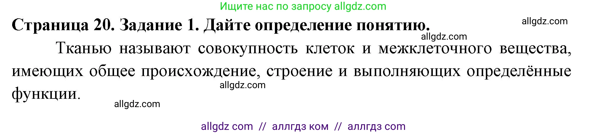 Биология, 6 класс рабочая тетрадь, авторы: Пасечник Владимир Васильевич, Суматохин Сергей Витальевич, Швецов Глеб Геннадьевич, Гапонюк Зоя Георгиевна, Косарькова Марина Викторовна, издательство Просвещение, Москва, 2023, белого цвета, страница 20, номер 1, Решение