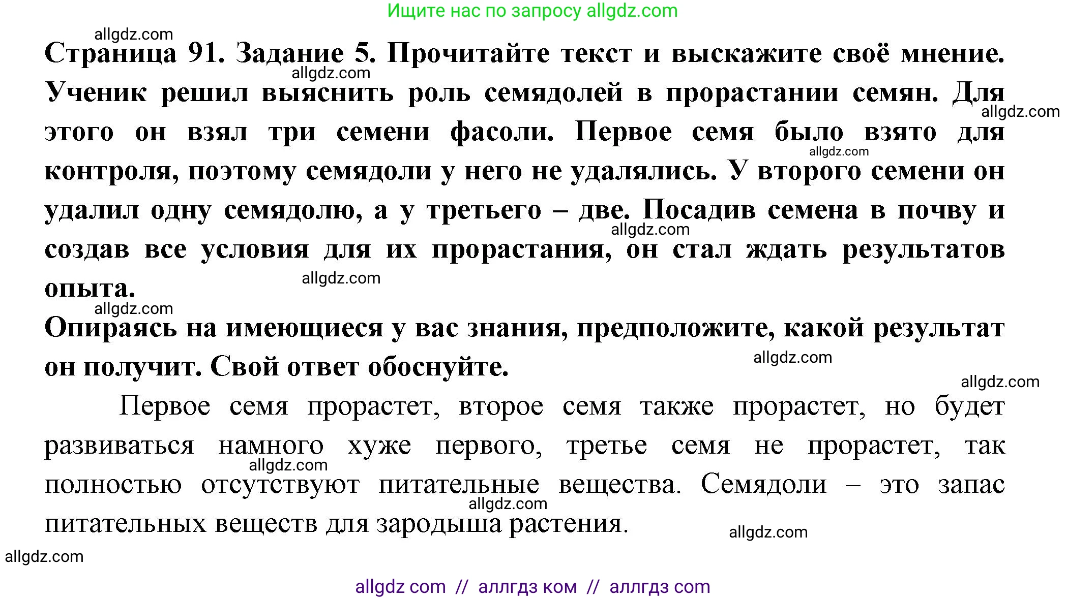 Биология, 6 класс рабочая тетрадь, авторы: Пасечник Владимир Васильевич, Суматохин Сергей Витальевич, Швецов Глеб Геннадьевич, Гапонюк Зоя Георгиевна, Косарькова Марина Викторовна, издательство Просвещение, Москва, 2023, белого цвета, страница 91, номер 5, Решение