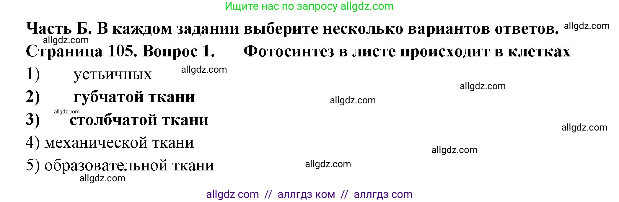 Биология, 6 класс рабочая тетрадь, авторы: Пасечник Владимир Васильевич, Суматохин Сергей Витальевич, Швецов Глеб Геннадьевич, Гапонюк Зоя Георгиевна, Косарькова Марина Викторовна, издательство Просвещение, Москва, 2023, белого цвета, страница 105, номер 1, Решение