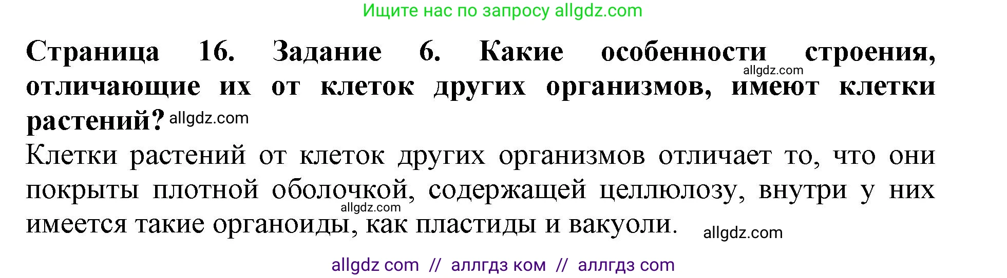 Биология, 6 класс Учебник, авторы: Пасечник Владимир Васильевич, Суматохин Сергей Витальевич, Гапонюк Зоя Георгиевна, Швецов Глеб Геннадьевич, издательство Просвещение, Москва, 2023, белого цвета, страница 16, номер 6, Решение 1