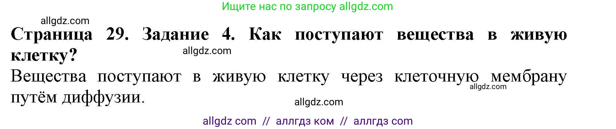 Биология, 6 класс Учебник, авторы: Пасечник Владимир Васильевич, Суматохин Сергей Витальевич, Гапонюк Зоя Георгиевна, Швецов Глеб Геннадьевич, издательство Просвещение, Москва, 2023, белого цвета, страница 29, номер 4, Решение 1