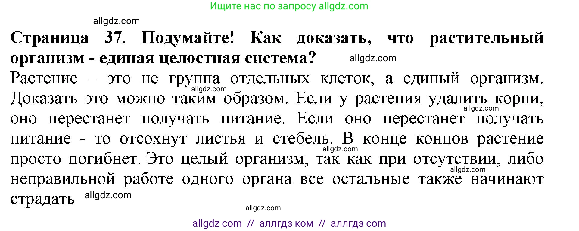 Биология, 6 класс Учебник, авторы: Пасечник Владимир Васильевич, Суматохин Сергей Витальевич, Гапонюк Зоя Георгиевна, Швецов Глеб Геннадьевич, издательство Просвещение, Москва, 2023, белого цвета, страница 37, Решение 1
