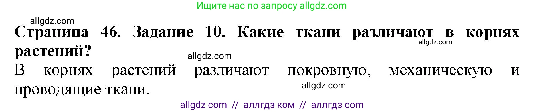 Биология, 6 класс Учебник, авторы: Пасечник Владимир Васильевич, Суматохин Сергей Витальевич, Гапонюк Зоя Георгиевна, Швецов Глеб Геннадьевич, издательство Просвещение, Москва, 2023, белого цвета, страница 46, номер 10, Решение 1