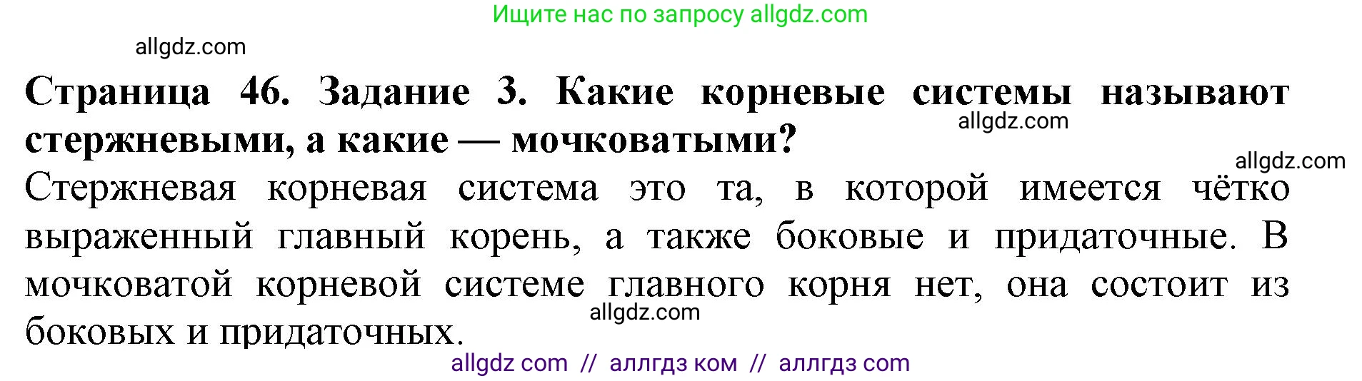 Биология, 6 класс Учебник, авторы: Пасечник Владимир Васильевич, Суматохин Сергей Витальевич, Гапонюк Зоя Георгиевна, Швецов Глеб Геннадьевич, издательство Просвещение, Москва, 2023, белого цвета, страница 46, номер 3, Решение 1