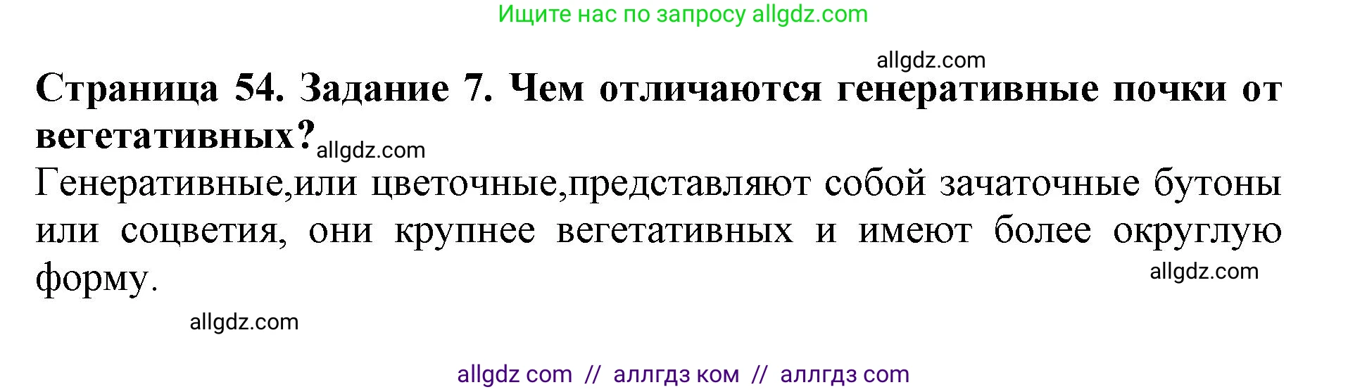Биология, 6 класс Учебник, авторы: Пасечник Владимир Васильевич, Суматохин Сергей Витальевич, Гапонюк Зоя Георгиевна, Швецов Глеб Геннадьевич, издательство Просвещение, Москва, 2023, белого цвета, страница 54, номер 7, Решение 1