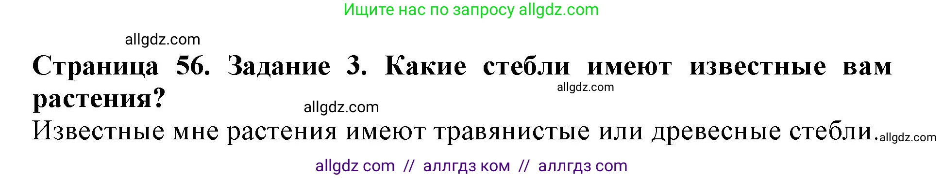 Биология, 6 класс Учебник, авторы: Пасечник Владимир Васильевич, Суматохин Сергей Витальевич, Гапонюк Зоя Георгиевна, Швецов Глеб Геннадьевич, издательство Просвещение, Москва, 2023, белого цвета, страница 56, номер 3, Решение 1