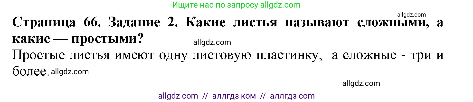 Биология, 6 класс Учебник, авторы: Пасечник Владимир Васильевич, Суматохин Сергей Витальевич, Гапонюк Зоя Георгиевна, Швецов Глеб Геннадьевич, издательство Просвещение, Москва, 2023, белого цвета, страница 66, номер 2, Решение 1