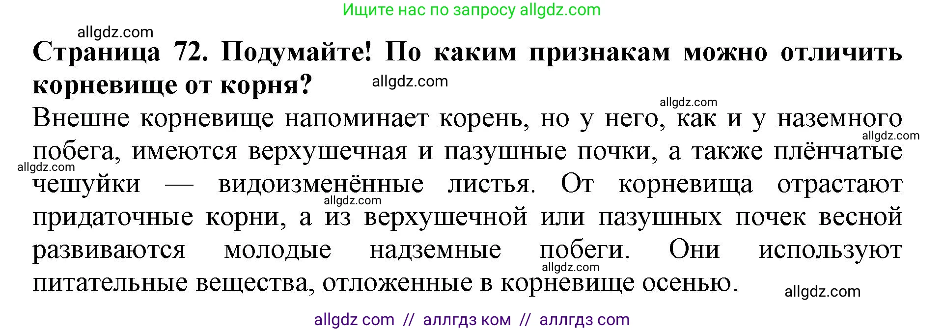 Биология, 6 класс Учебник, авторы: Пасечник Владимир Васильевич, Суматохин Сергей Витальевич, Гапонюк Зоя Георгиевна, Швецов Глеб Геннадьевич, издательство Просвещение, Москва, 2023, белого цвета, страница 72, Решение 1