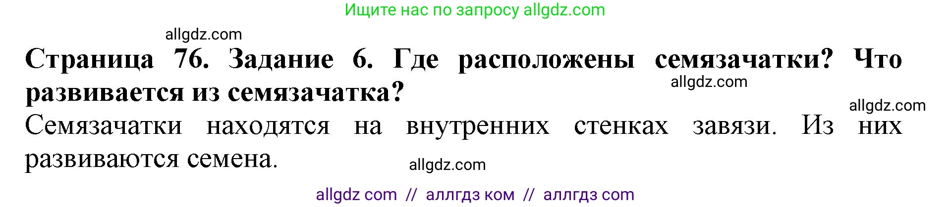 Биология, 6 класс Учебник, авторы: Пасечник Владимир Васильевич, Суматохин Сергей Витальевич, Гапонюк Зоя Георгиевна, Швецов Глеб Геннадьевич, издательство Просвещение, Москва, 2023, белого цвета, страница 76, номер 6, Решение 1
