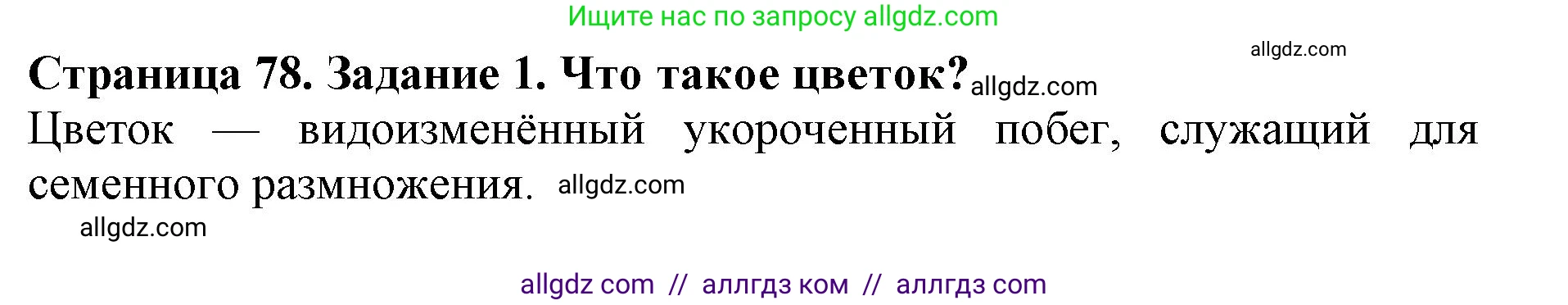 Биология, 6 класс Учебник, авторы: Пасечник Владимир Васильевич, Суматохин Сергей Витальевич, Гапонюк Зоя Георгиевна, Швецов Глеб Геннадьевич, издательство Просвещение, Москва, 2023, белого цвета, страница 78, номер 1, Решение 1