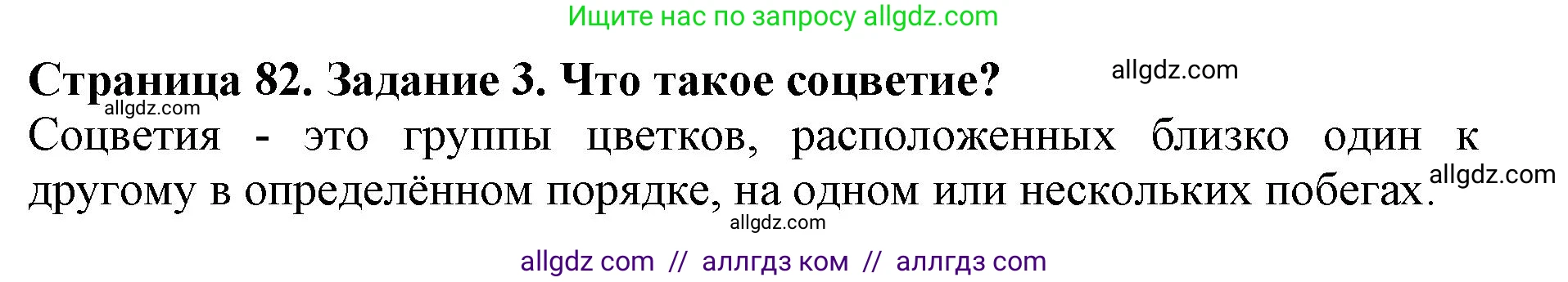 Биология, 6 класс Учебник, авторы: Пасечник Владимир Васильевич, Суматохин Сергей Витальевич, Гапонюк Зоя Георгиевна, Швецов Глеб Геннадьевич, издательство Просвещение, Москва, 2023, белого цвета, страница 82, номер 3, Решение 1