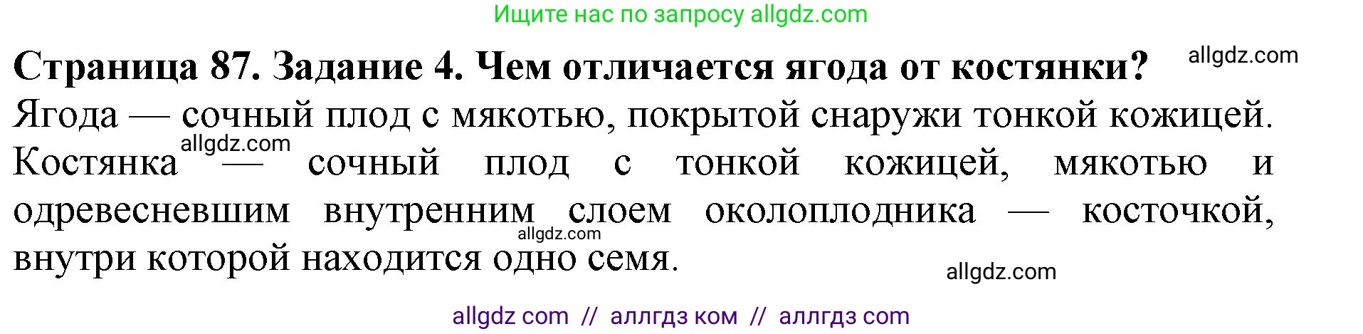 Биология, 6 класс Учебник, авторы: Пасечник Владимир Васильевич, Суматохин Сергей Витальевич, Гапонюк Зоя Георгиевна, Швецов Глеб Геннадьевич, издательство Просвещение, Москва, 2023, белого цвета, страница 87, номер 4, Решение 1