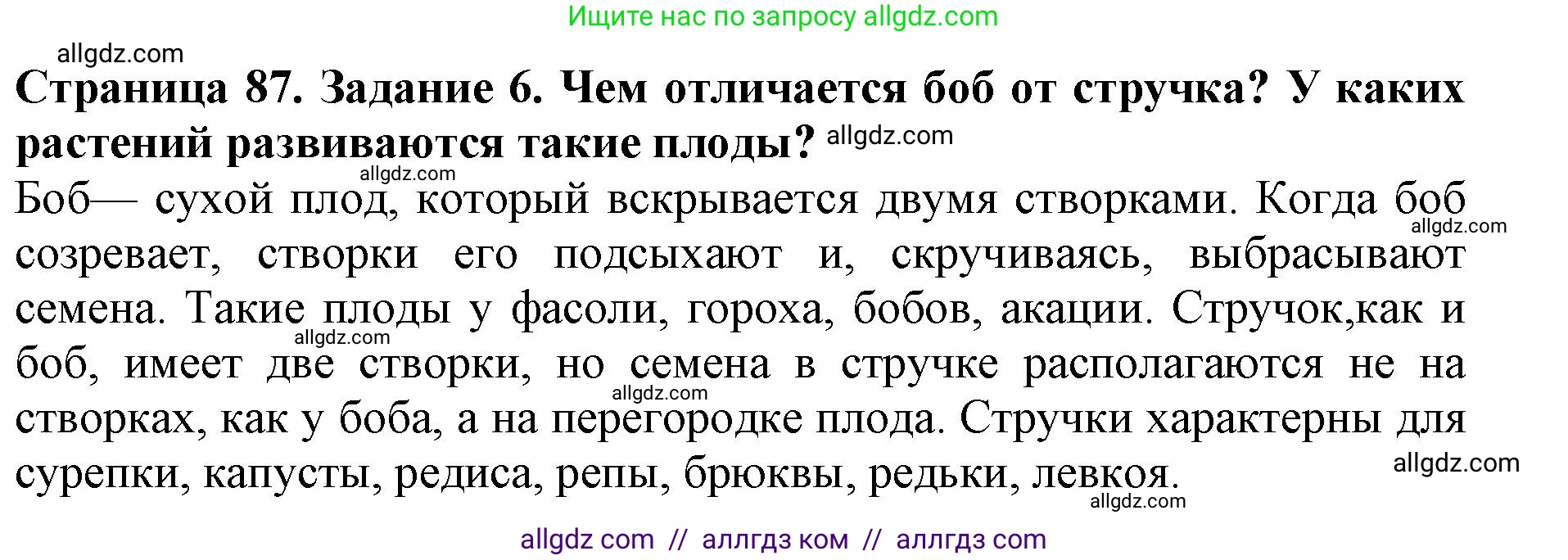 Биология, 6 класс Учебник, авторы: Пасечник Владимир Васильевич, Суматохин Сергей Витальевич, Гапонюк Зоя Георгиевна, Швецов Глеб Геннадьевич, издательство Просвещение, Москва, 2023, белого цвета, страница 87, номер 6, Решение 1