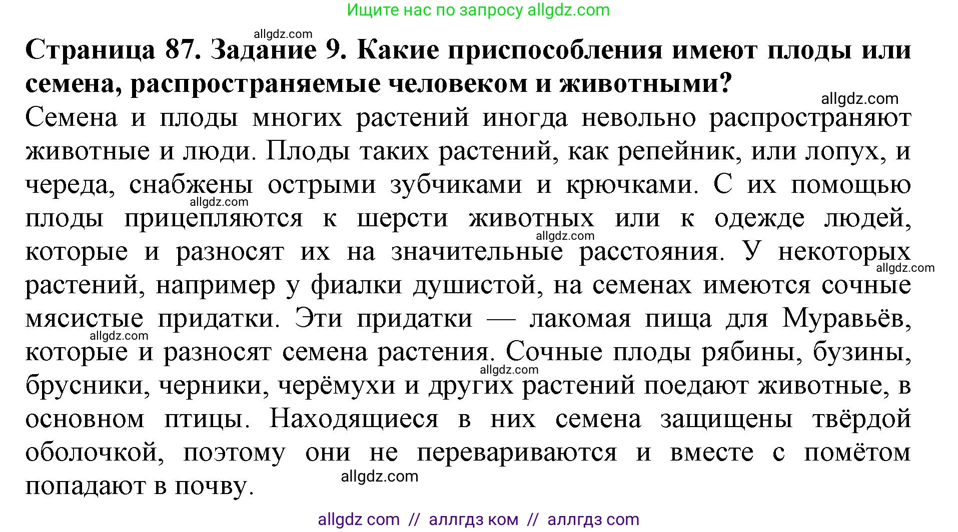 Биология, 6 класс Учебник, авторы: Пасечник Владимир Васильевич, Суматохин Сергей Витальевич, Гапонюк Зоя Георгиевна, Швецов Глеб Геннадьевич, издательство Просвещение, Москва, 2023, белого цвета, страница 87, номер 9, Решение 1