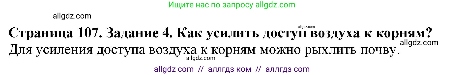 Биология, 6 класс Учебник, авторы: Пасечник Владимир Васильевич, Суматохин Сергей Витальевич, Гапонюк Зоя Георгиевна, Швецов Глеб Геннадьевич, издательство Просвещение, Москва, 2023, белого цвета, страница 107, номер 4, Решение 1