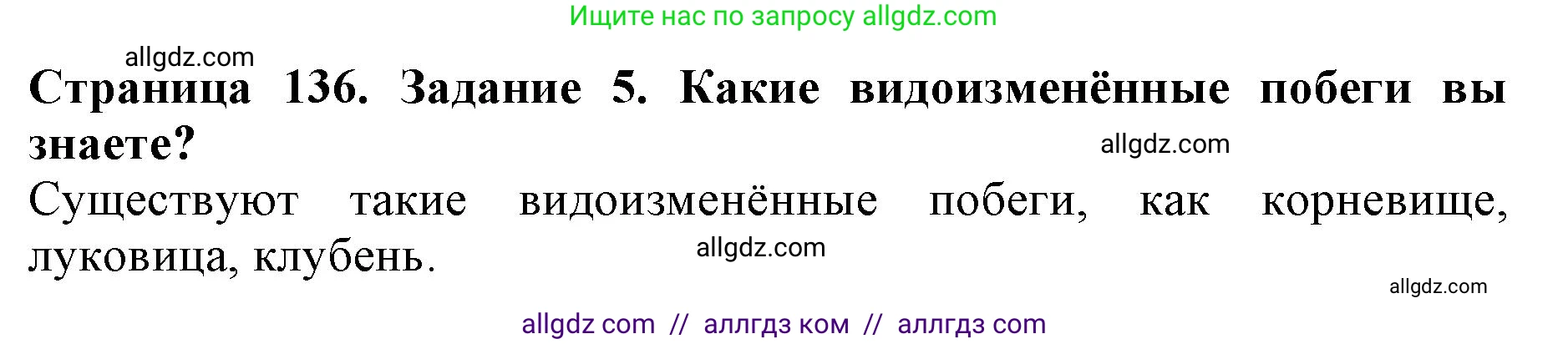 Биология, 6 класс Учебник, авторы: Пасечник Владимир Васильевич, Суматохин Сергей Витальевич, Гапонюк Зоя Георгиевна, Швецов Глеб Геннадьевич, издательство Просвещение, Москва, 2023, белого цвета, страница 136, номер 5, Решение 1