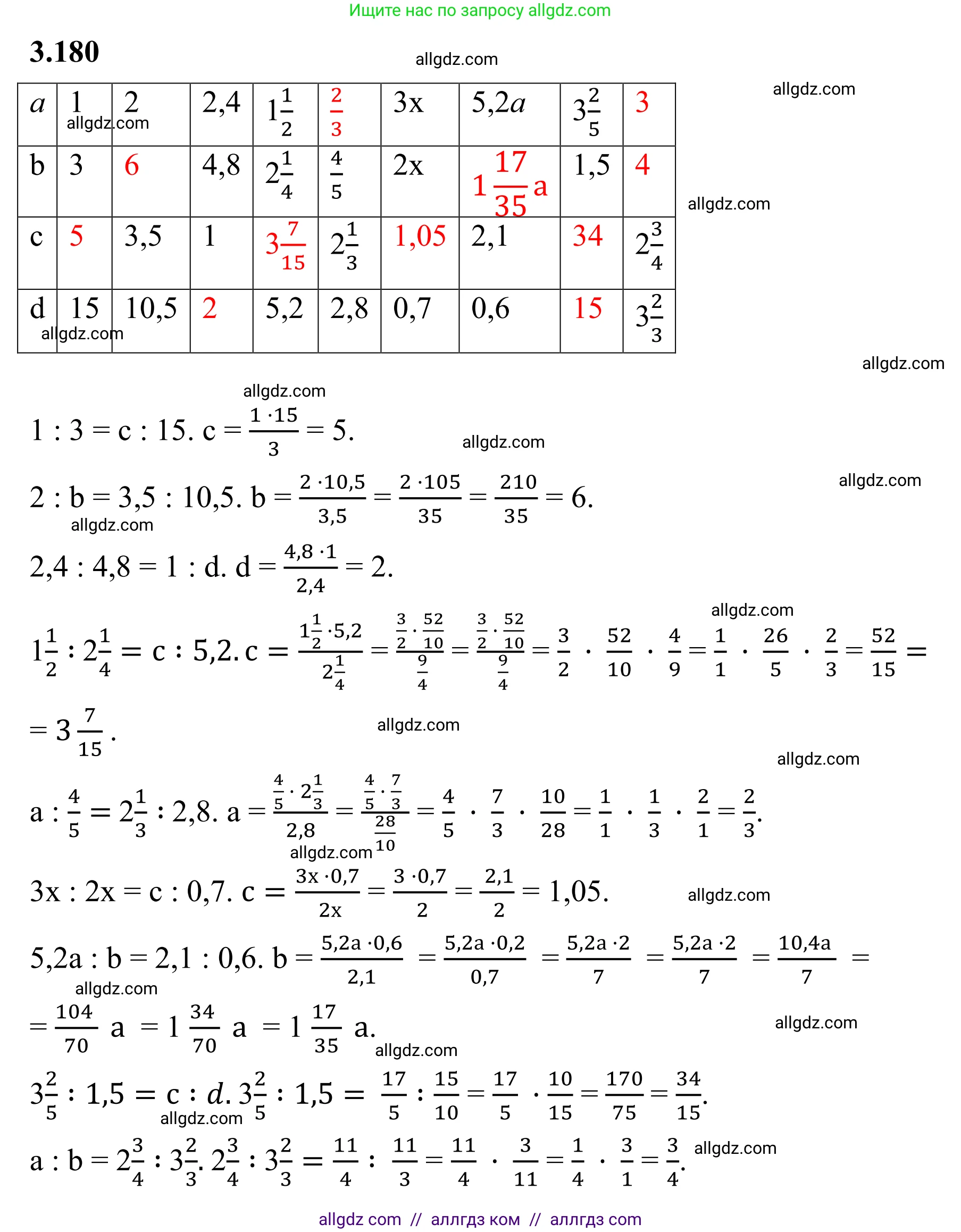 Математика, 6 класс Учебник, авторы: Виленкин Наум Яковлевич, Жохов Владимир Иванович, Чесноков Александр Семёнович, Александрова Лилия Александровна, Шварцбурд Семён Исаакович, издательство Просвещение, Москва, 2023, белого цвета, Часть 1, страница 152, номер 3.180, Решение 1